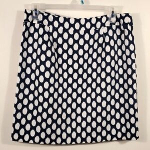 Ann Taylor Loft Polka Dot Navy & White Skirt Size 12 NWTG